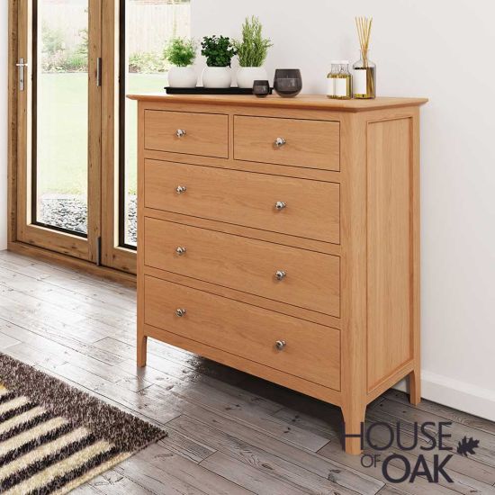 Oslo Oak Jumbo 3+2 Drawer Chest 