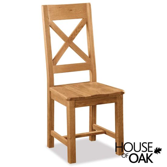 Oxford Oak Cross Back Dining Chair with Wooden Seat