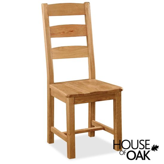 Oxford Oak Ladder Back Dining Chair with Wooden Seat
