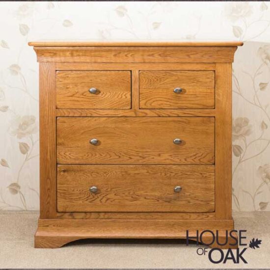 Philippe Solid Oak 2 Over 2 Chest of Drawers