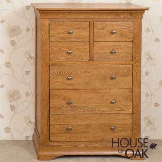 Philippe Solid Oak 4 Over 3 Drawer Chest of Drawers