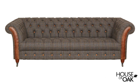 Chester Club 3 Seater Sofa in Moreland Harris Tweed