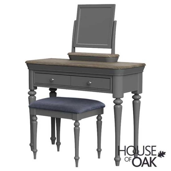 Cumbria Slate Dressing Table with Stool and Mirror