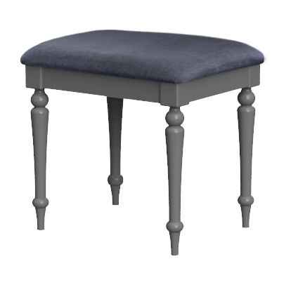 Cumbria Slate Bedroom Stool with Charcoal Fabric Seat Pad