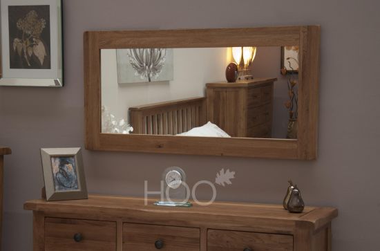 Rustic Solid Oak Large Mirror