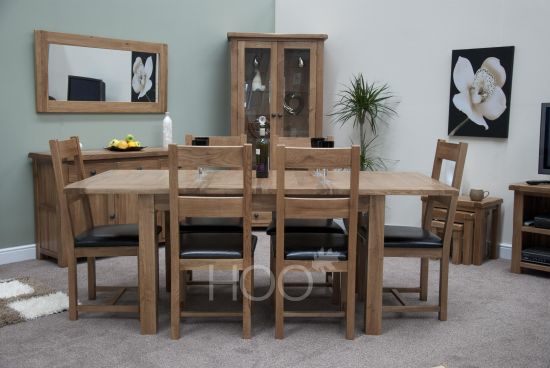 Rustic Solid Oak Extending Dining Table