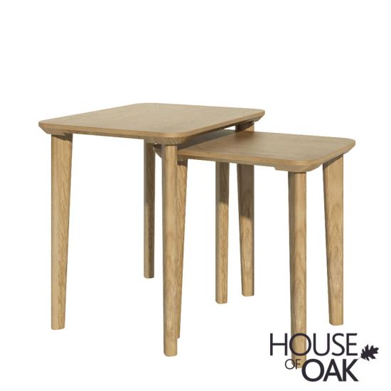 Scandic Solid Oak Rectangular Nest of Tables