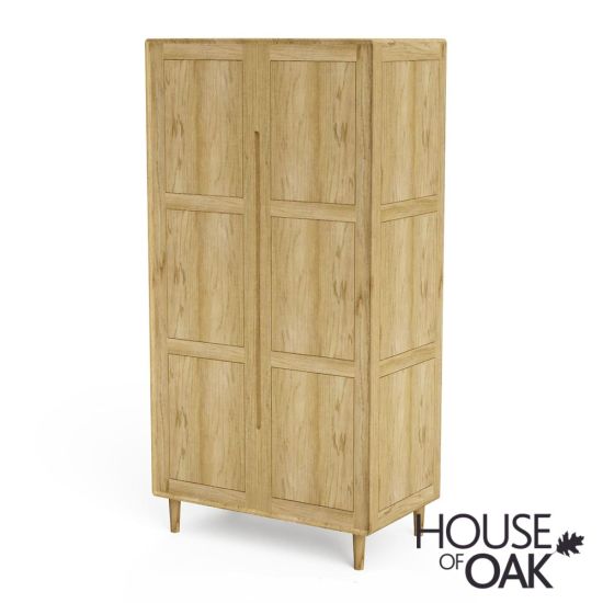 Scandic Solid Oak Double Wardrobe with Configurable Layout