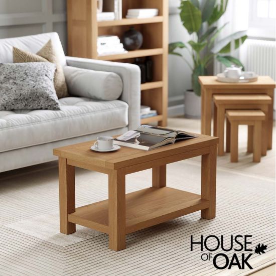 Keswick Oak Small Coffee Table with Shelf