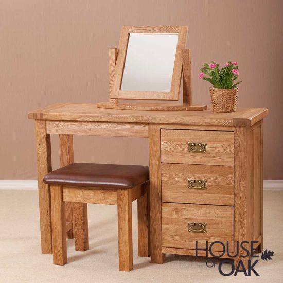 Windsor Oak Single Pedestal Dressing Table Only