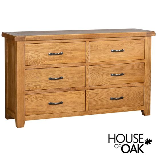 Canterbury Oak 6 Drawer Wide Chest