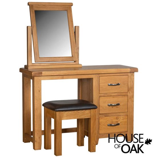 Canterbury Oak Dressing Table with Stool and Mirror