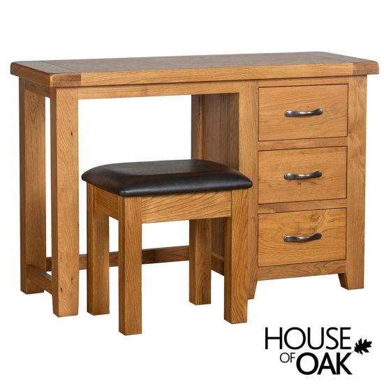 Canterbury Oak Dressing Table with Stool ( Mirror Not Included )