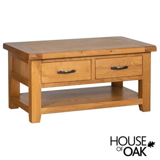 Canterbury Oak Coffee Table with 2 Full Drawers
