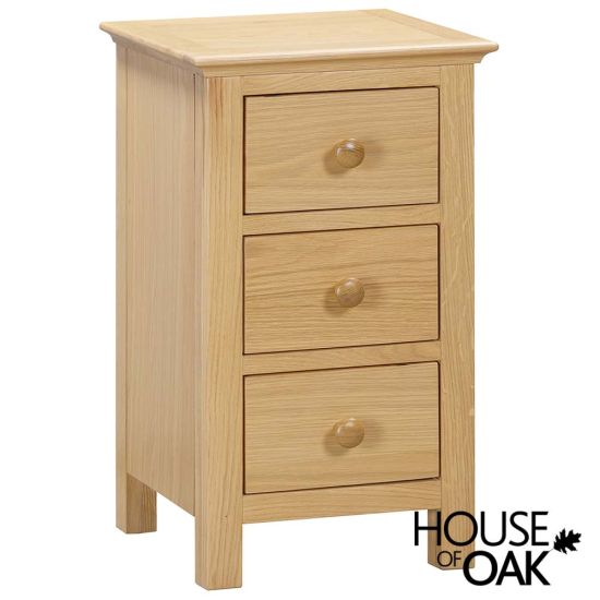 Somerset Oak 3 Drawer Bedside Cabinet