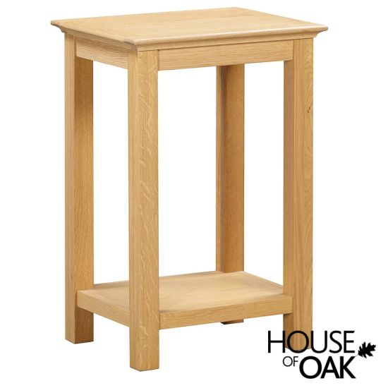 Somerset Oak Tall Lamp Table With Shelf