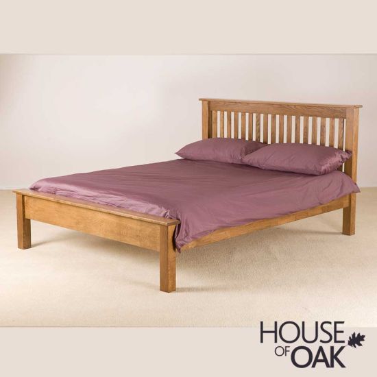 Balmoral Solid Oak Double 4 Foot 6 Low Foot End Bed