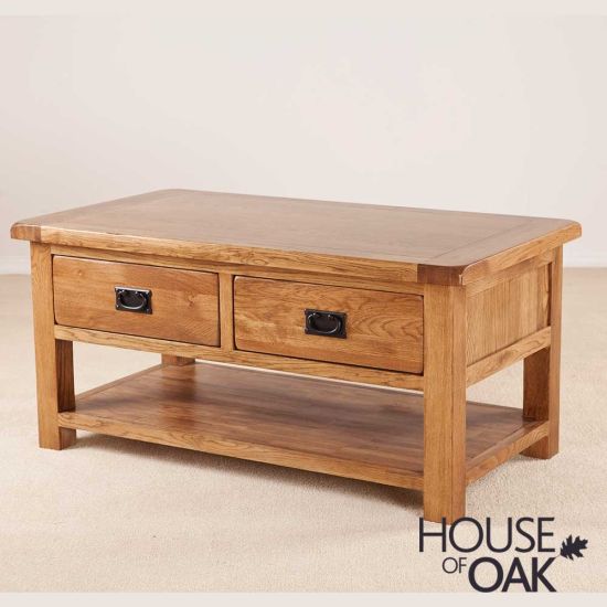 Balmoral Oak Coffee Table With Drawers
