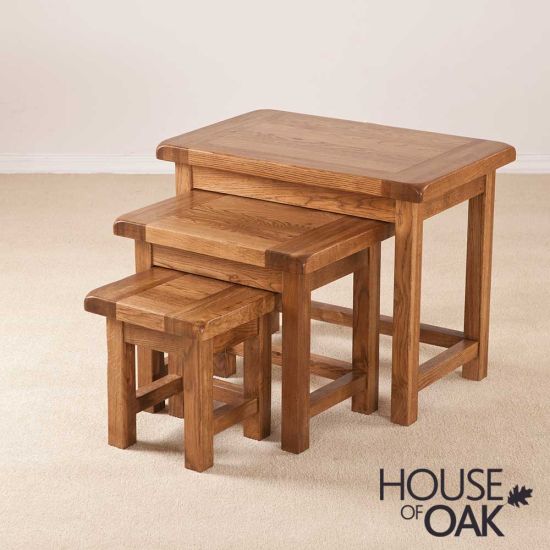 Balmoral Oak Nest of Three Tables