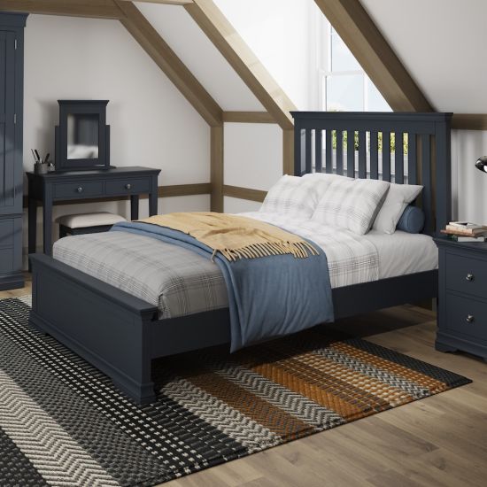 Chantilly Midnight Grey 4FT 6" Double Bed