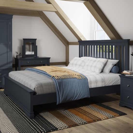 Chantilly Midnight Grey 6FT Super King Size Bed