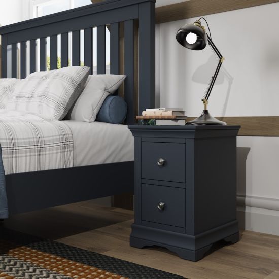 Chantilly Midnight Grey Bedside Cabinet