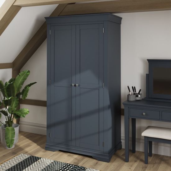 Chantilly Midnight Grey 2 Door Wardrobe