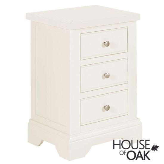 Symphony White 3 Drawer Bedside Cabinet