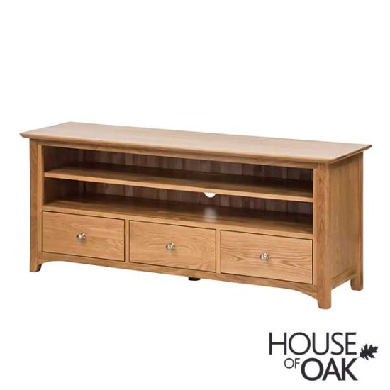 Buckingham Solid Oak Large TV Unit With Drawers