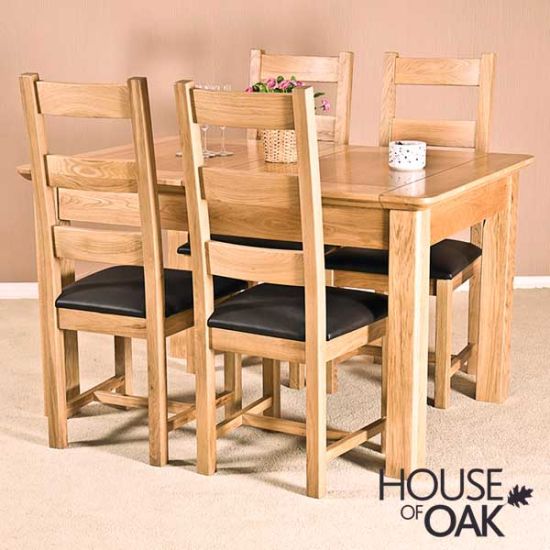 Buckingham Solid Oak 132cm Double Extending Dining Table