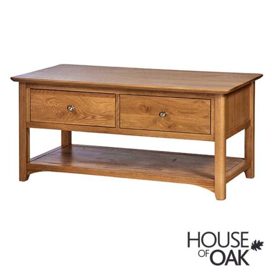 Buckingham Solid Oak Coffee Table With Drawers