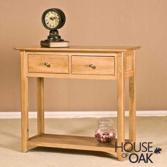 Buckingham Solid Oak Hall Table With 2 Drawers