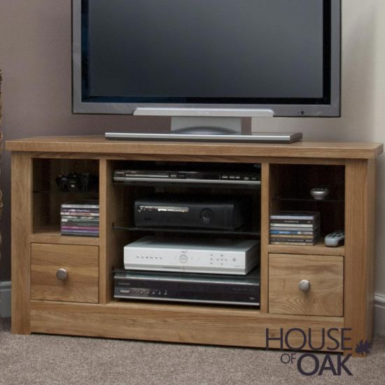 Torino Solid Oak Corner TV Cabinet