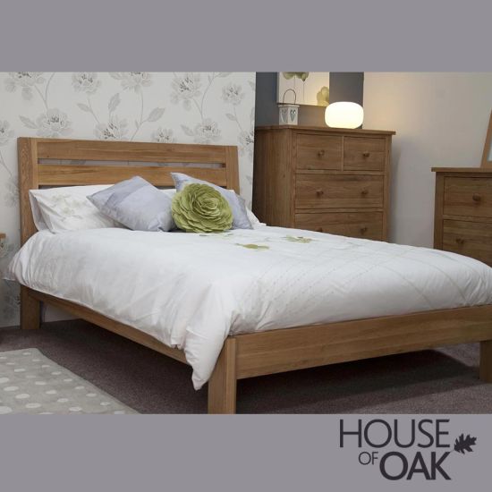 Opus Solid Oak Slatted 5FT King Size Bed