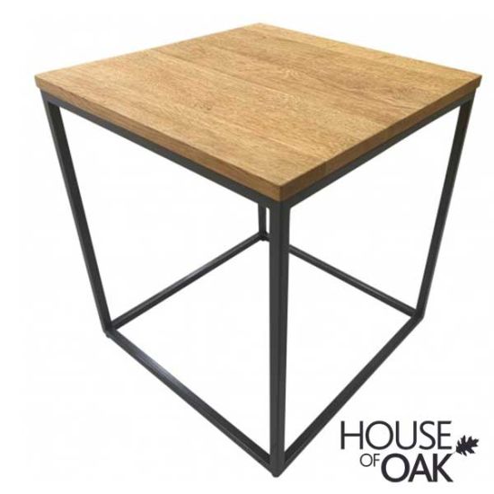 Harmony Oak Square Lamp Table