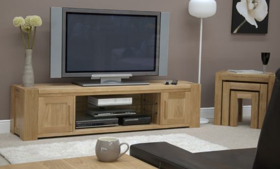 Pandora Solid Oak Large 2 Door Plasma TV Stand 