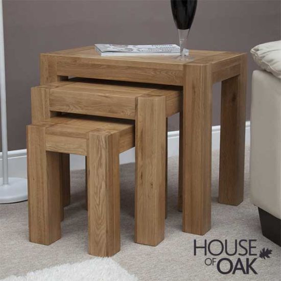 Pandora Solid Oak Nest of Tables