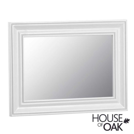 Florence Oak Small Wall Mirror - White Painted