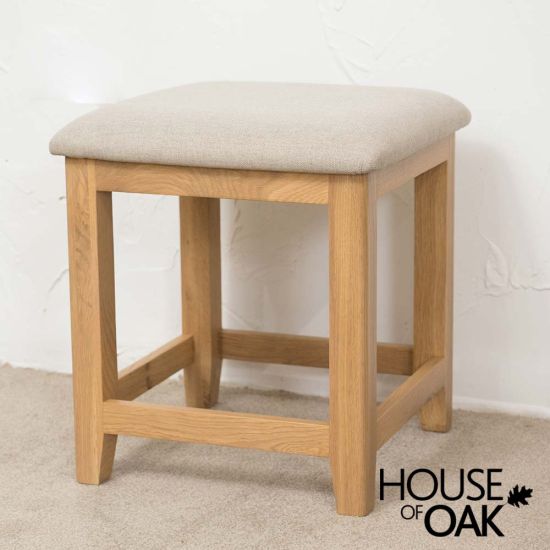 Tuscany Oak Bedroom Stool with Fabric Seat
