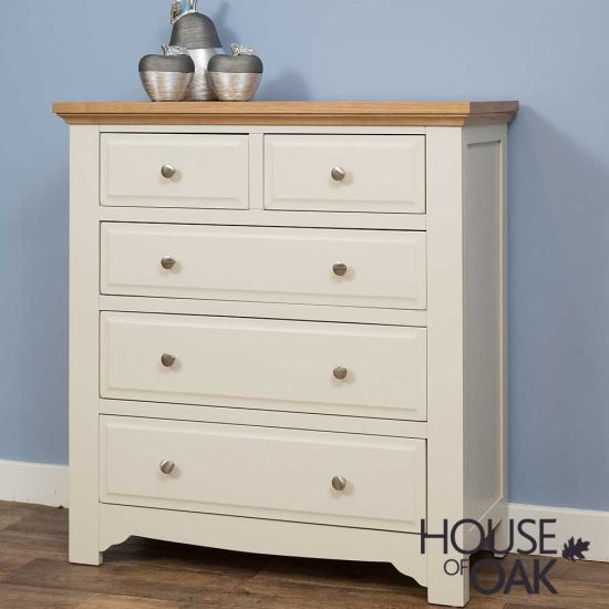 Lily Painted in Ivory 2 Over 3 Chest of Drawers