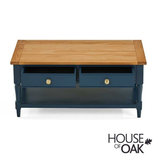 Wentworth Oak Coffee Table in Navy Blue