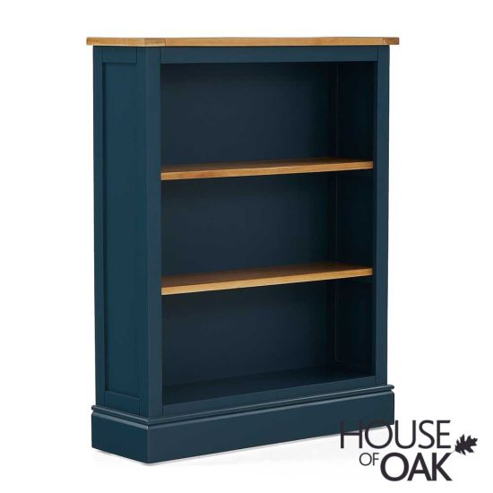 Wentworth Oak Small Bookcase in Navy Blue