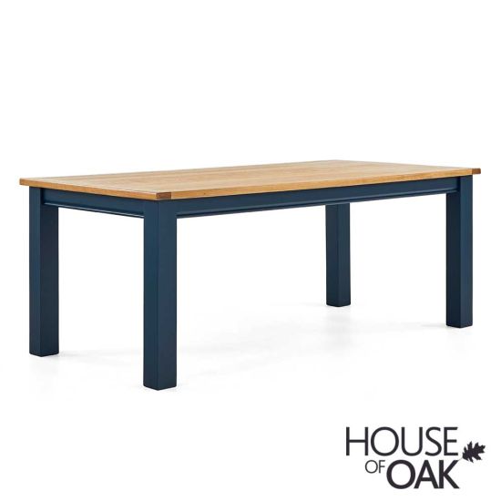 Wentworth Oak 200cm Dining Table in Navy Blue 