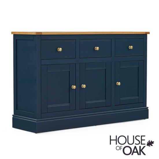 Wentworth Oak Large Sideboard in Navy Blue