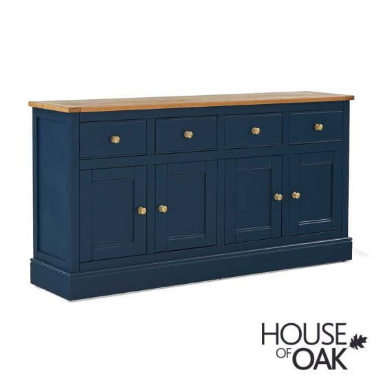 Wentworth Oak Extra Large Sideboard in Navy Blue 