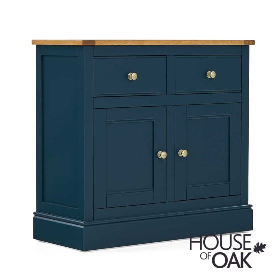 Wentworth Oak Small Sideboard in Navy Blue
