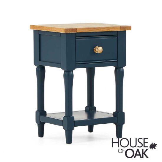 Wentworth Oak Lamp Table in Navy Blue
