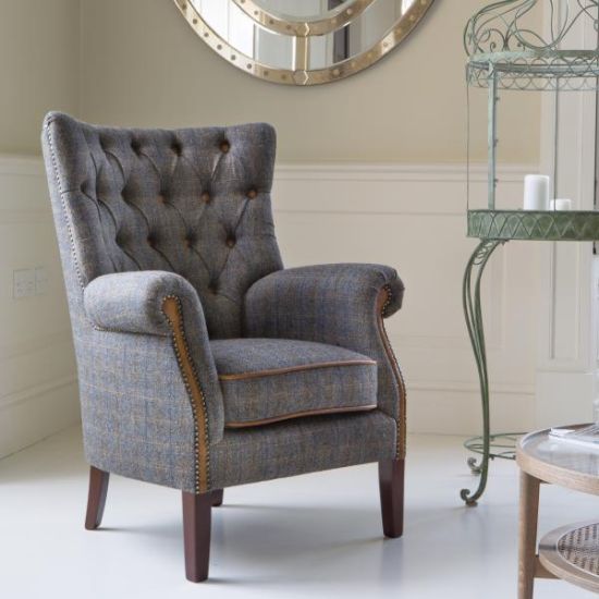 Hexham Chair in Moreland Harris Tweed