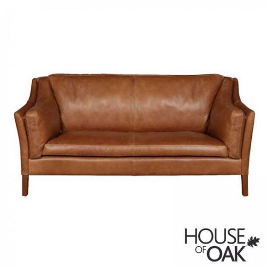 Malone Compact 2 Seater in Brown Tan Leather