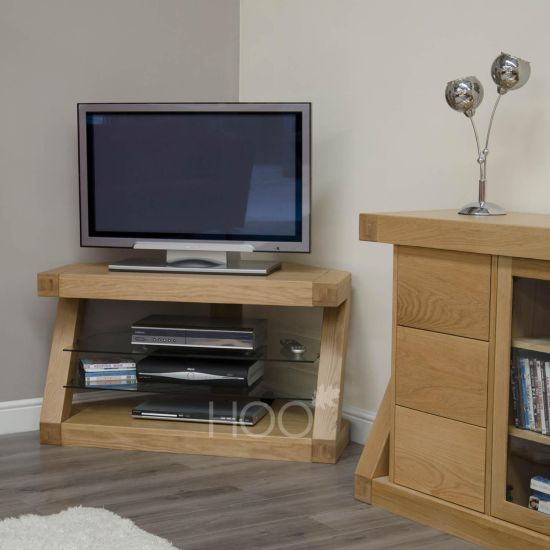 Z Oak Corner TV Cabinet